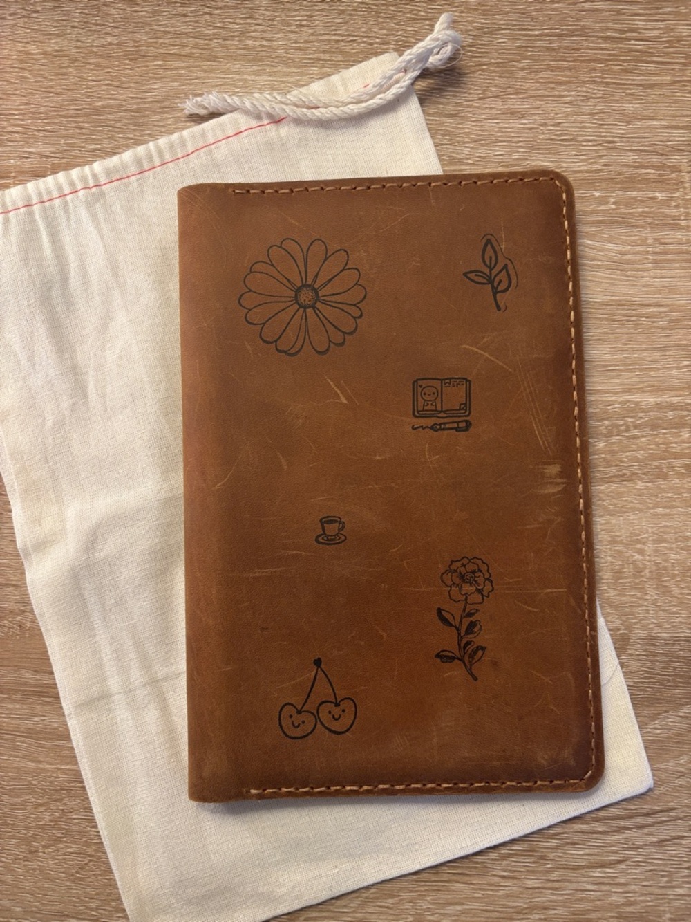 A5 Slim Leather Stamped Cover for Notebook Planner